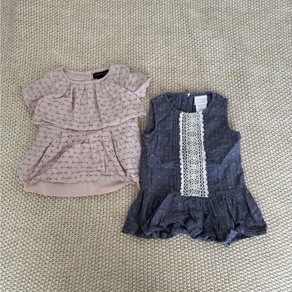 Cynthia Rowley Lavender Lace Blouse and Maggie & Zoe Blue Lace Tank Top